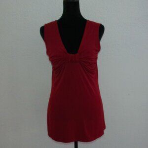 Green & brown V-neck Tank Top